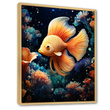 Abstract Ocean Dance - Orange Butterfly Fish Wall Art
