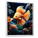 Abstract Ocean Dance - Orange Butterfly Fish Wall Art