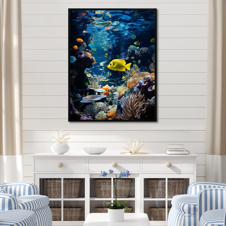 Blue butterfly fish Marine Grace - Butterfly Fish Bedroom Wall Art