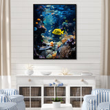 Blue butterfly fish Marine Grace - Butterfly Fish Bedroom Wall Art