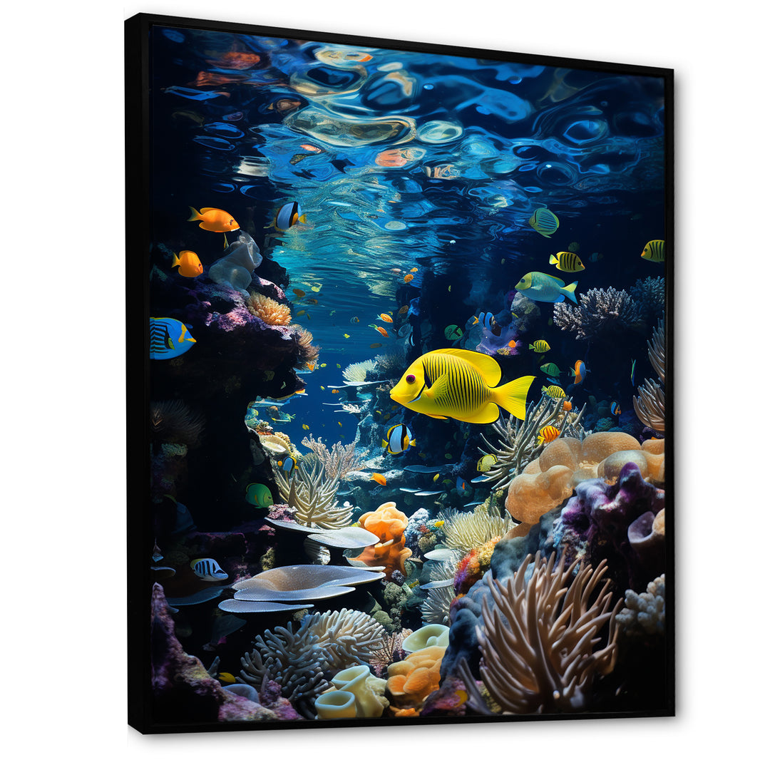 Blue butterfly fish Marine Grace - Butterfly Fish Bedroom Wall Art
