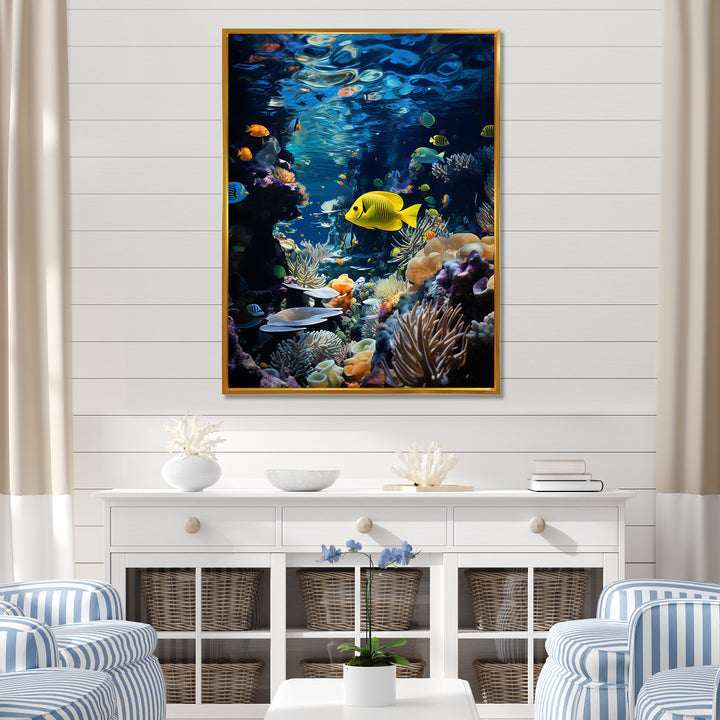 Blue butterfly fish Marine Grace - Butterfly Fish Bedroom Wall Art