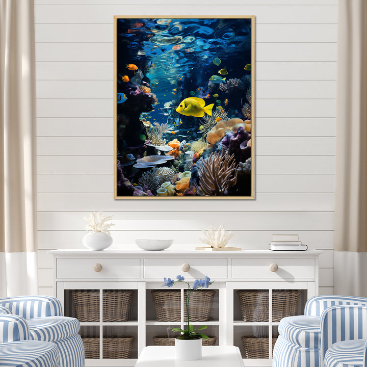 Blue butterfly fish Marine Grace - Butterfly Fish Bedroom Wall Art