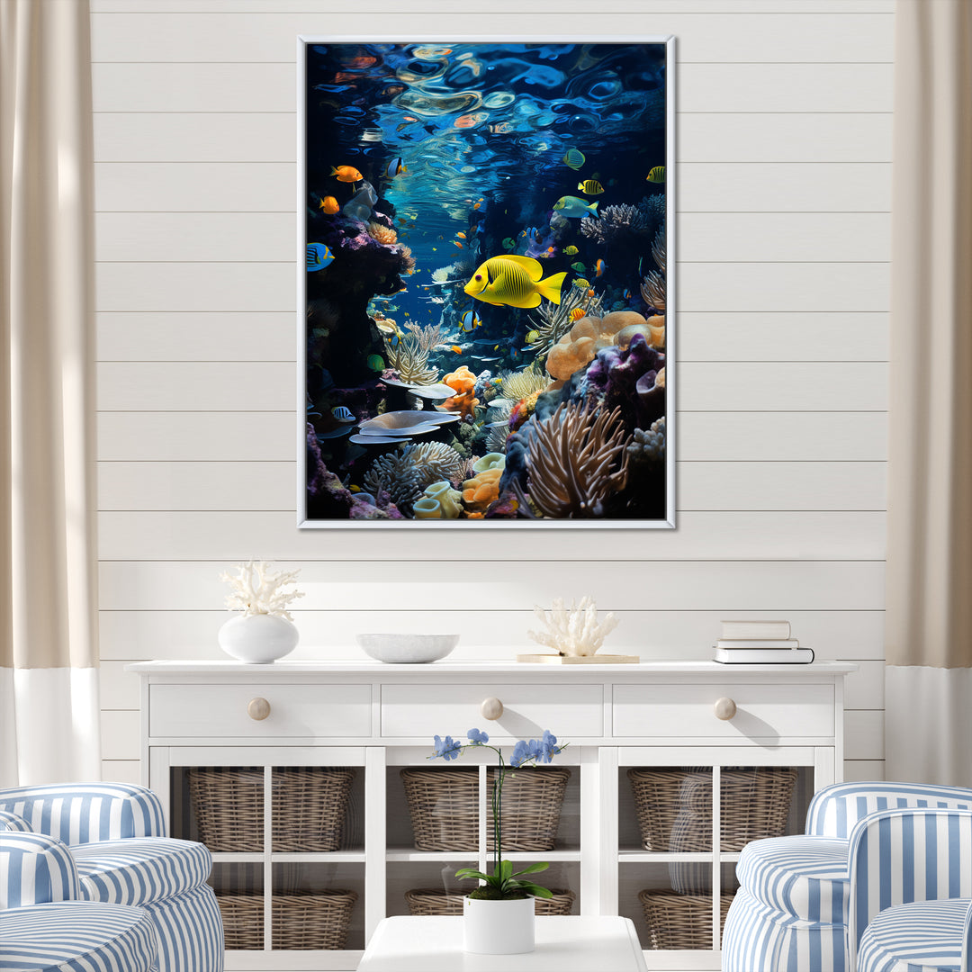 Blue butterfly fish Marine Grace - Butterfly Fish Bedroom Wall Art