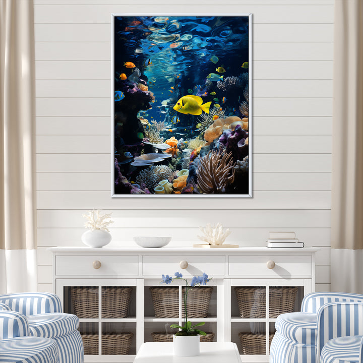 Blue butterfly fish Marine Grace - Butterfly Fish Bedroom Wall Art