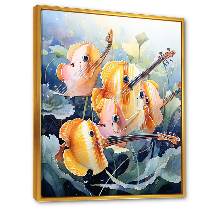 Orange butterfly fish melodic music - Butterfly Fish Canvas Wall Art