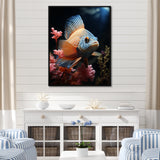 Coral Butterfly Fish expedition - Blue Butterfly Fish Wall Art