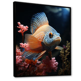 Coral Butterfly Fish expedition - Blue Butterfly Fish Wall Art