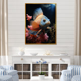 Coral Butterfly Fish expedition - Blue Butterfly Fish Wall Art