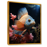 Coral Butterfly Fish expedition - Blue Butterfly Fish Wall Art
