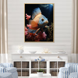 Coral Butterfly Fish expedition - Blue Butterfly Fish Wall Art