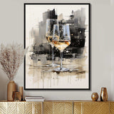 Black and white Champagne glass Essence II - Food & Beverage Canvas Wall Art