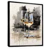 Black and white Champagne glass Essence II - Food & Beverage Canvas Wall Art