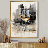 Black and white Champagne glass Essence II - Food & Beverage Canvas Wall Art