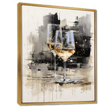 Black and white Champagne glass Essence II - Food & Beverage Canvas Wall Art