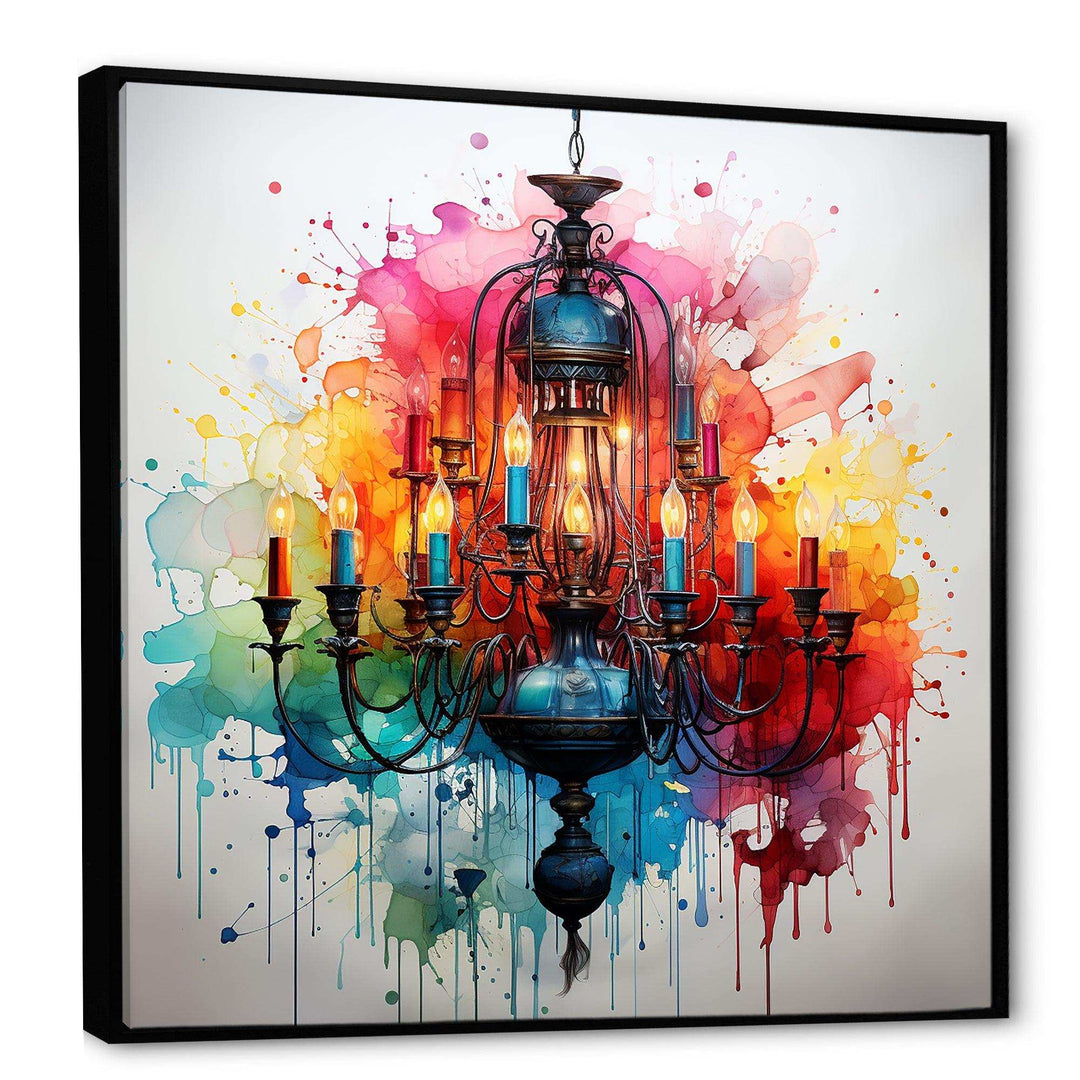Colorful Chandelier Luminary treasures II - Fashion Canvas Wall Art