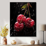 Black and red Cherry Delight 1 - Floral Canvas Wall Art