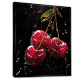 Black and red Cherry Delight 1 - Floral Canvas Wall Art