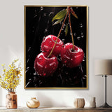 Black and red Cherry Delight 1 - Floral Canvas Wall Art