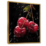 Black and red Cherry Delight 1 - Floral Canvas Wall Art