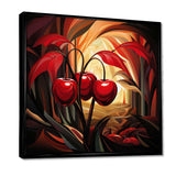 Summer Cherries cubic design II - Floral Canvas Wall Art