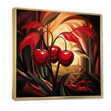 Summer Cherries cubic design II - Floral Canvas Wall Art