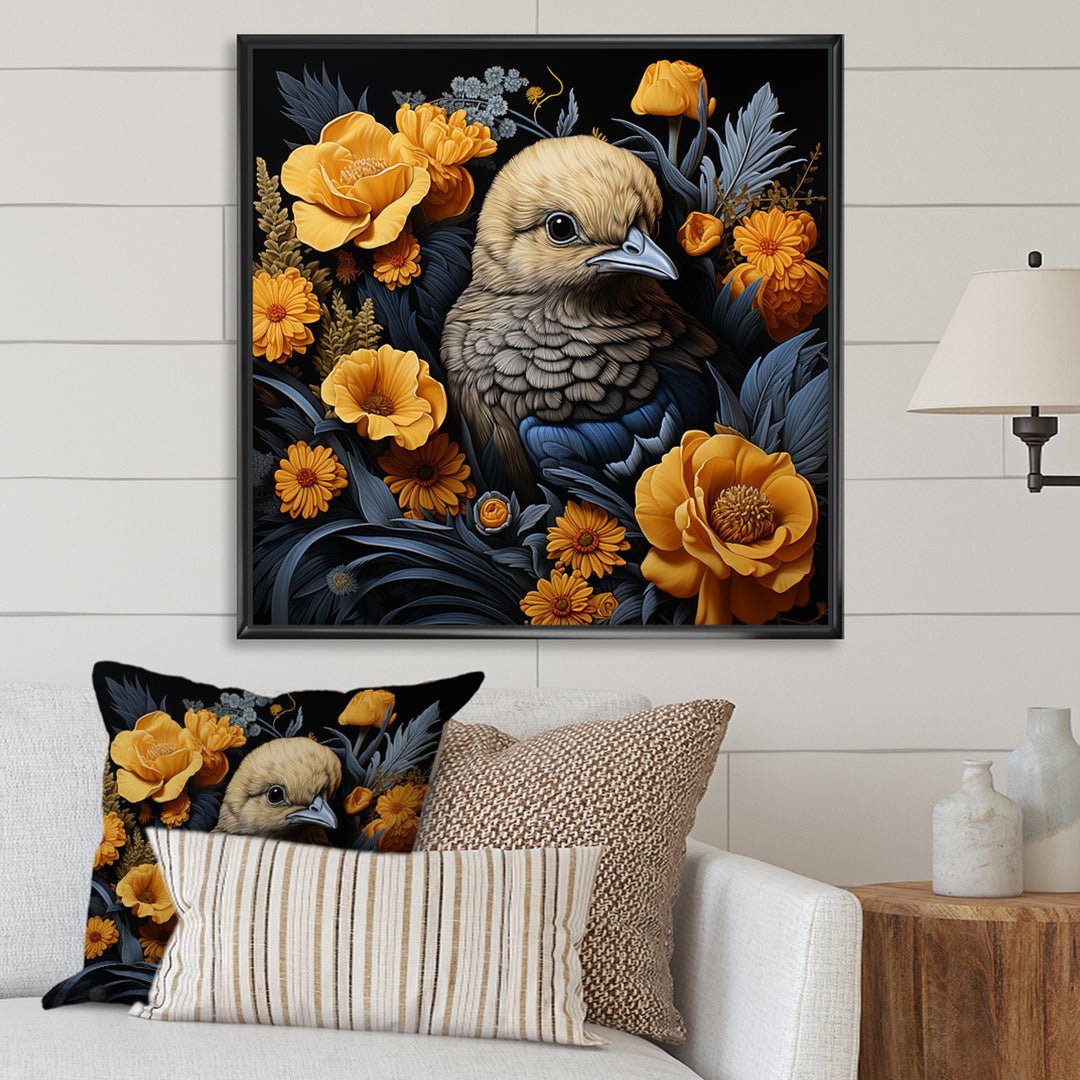 Cute chicken plumage - Chicken Living Room Wall Art