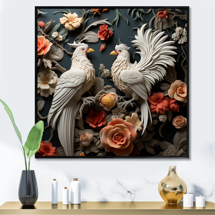Love white and blue chicken plumage - Chicken Bedroom Wall Art