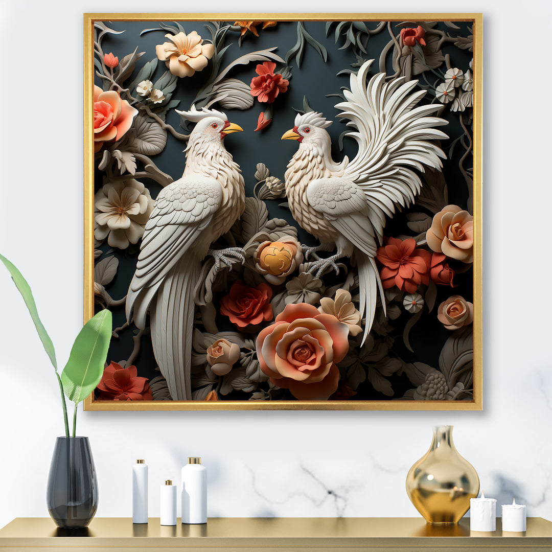 Love white and blue chicken plumage - Chicken Bedroom Wall Art