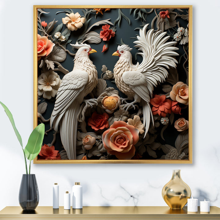 Love white and blue chicken plumage - Chicken Bedroom Wall Art