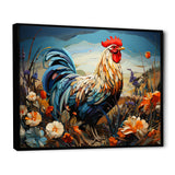 Rooster floral farm meadow - Rooster Wall Decor