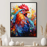 Colorful Rooster popart - Animals Canvas Wall Art