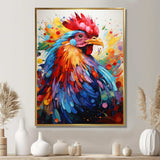 Colorful Rooster popart - Animals Canvas Wall Art