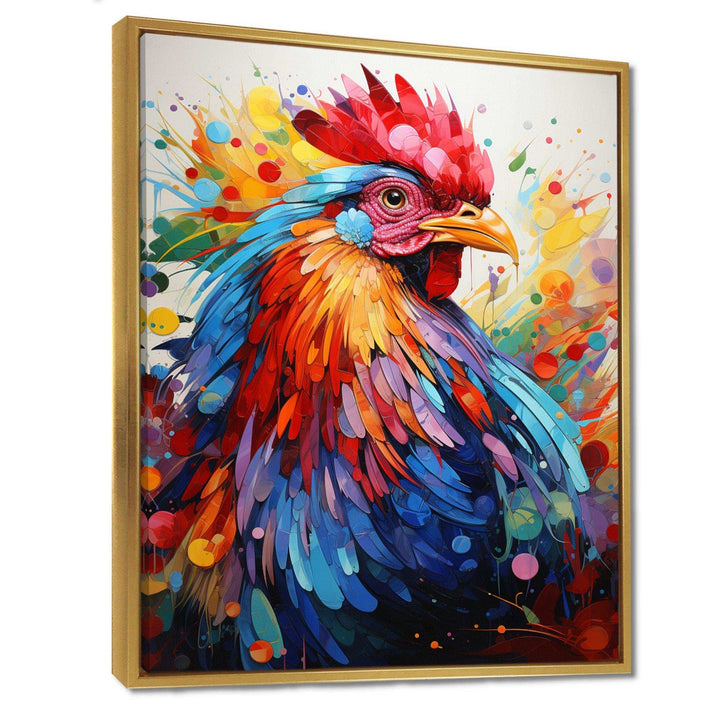 Colorful Rooster popart - Animals Canvas Wall Art