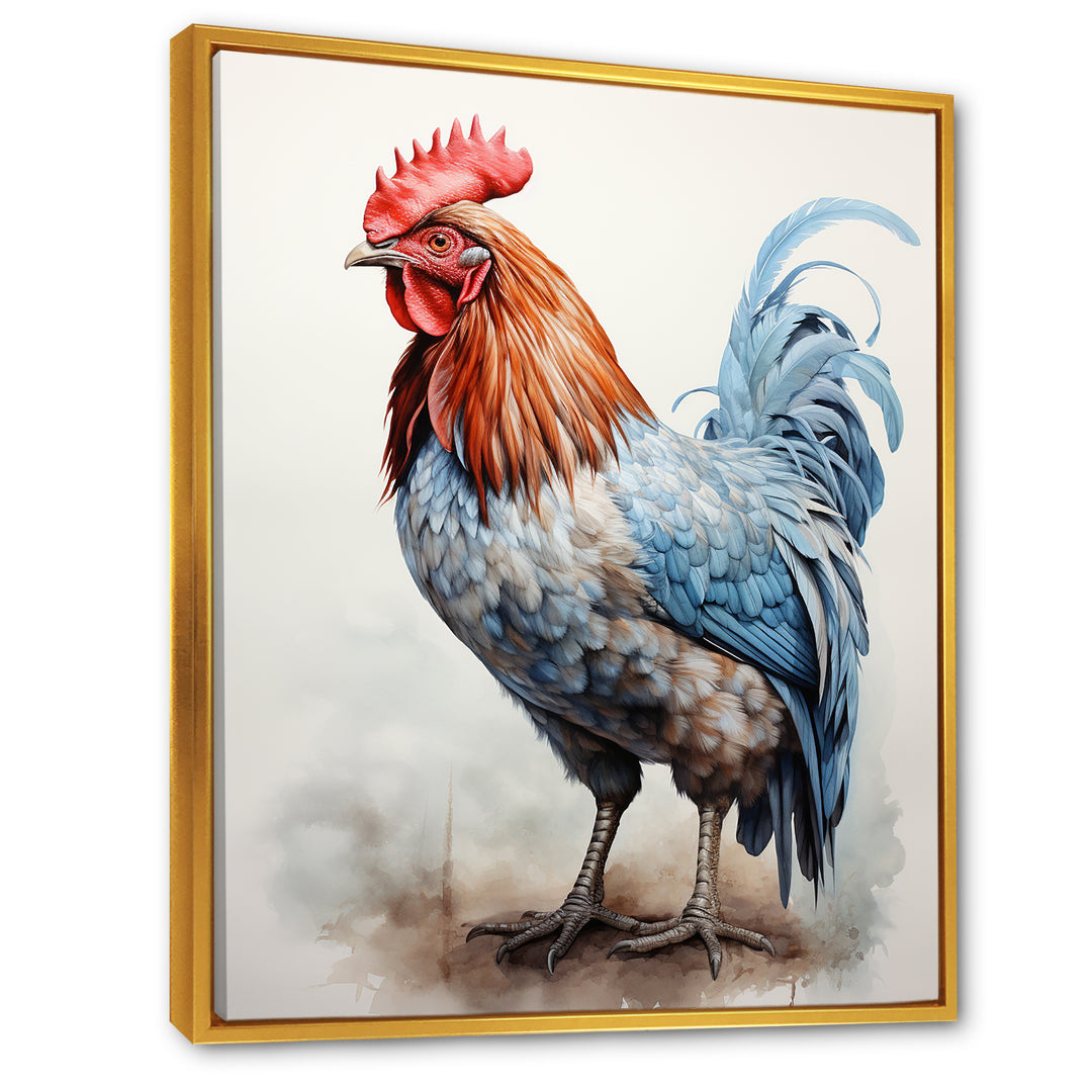 Strutting Rooster majesty - Chicken Framed Canvas Art