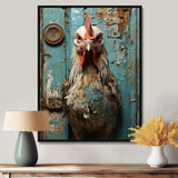 Farmhouse barn  rooster portrait III - Animals Canvas Wall Art