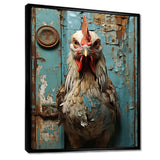 Farmhouse barn  rooster portrait III - Animals Canvas Wall Art