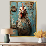 Farmhouse barn  rooster portrait III - Animals Canvas Wall Art