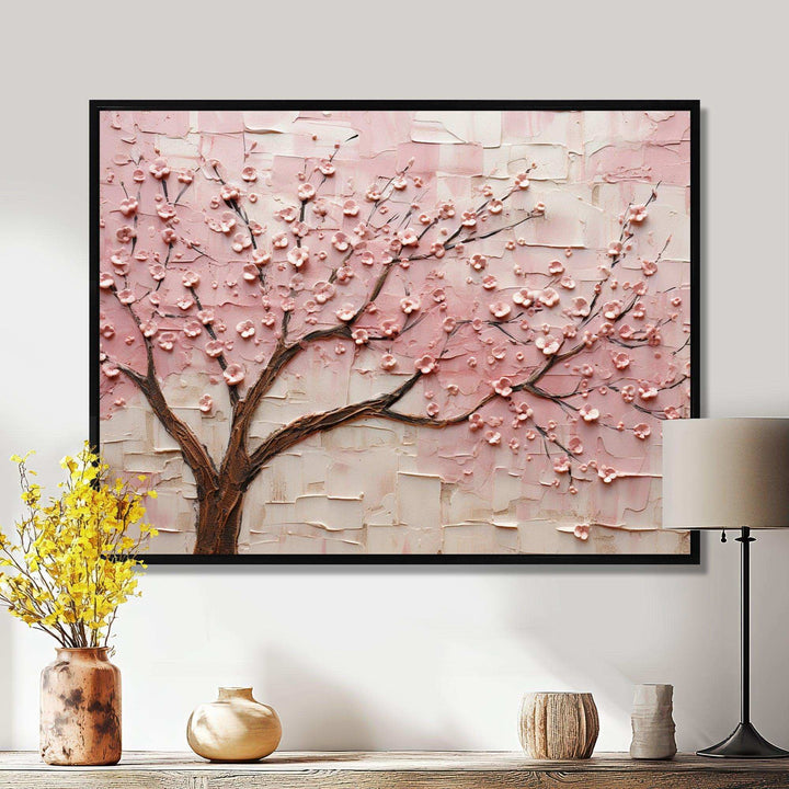 Cherry Blossom Whisper pink and white - Floral Canvas Wall Art