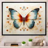 Orange and blue Butterfly pattern - Butterfly Bedroom Wall Art