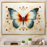 Orange and blue Butterfly pattern - Butterfly Bedroom Wall Art