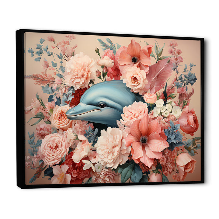 Floral Dance of the Dolphins - Coastal Animal Wall Decor