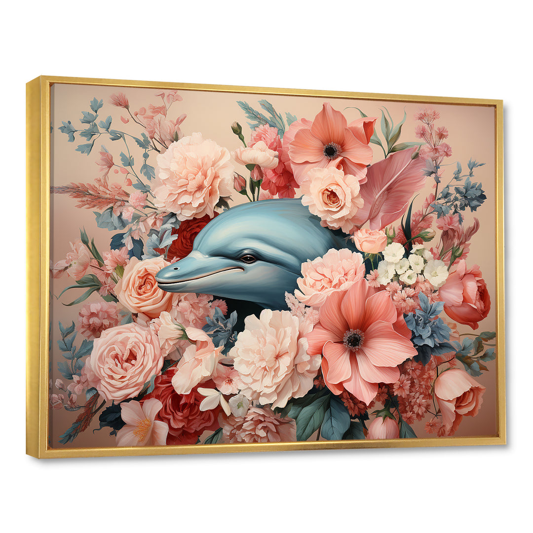 Floral Dance of the Dolphins - Coastal Animal Wall Decor