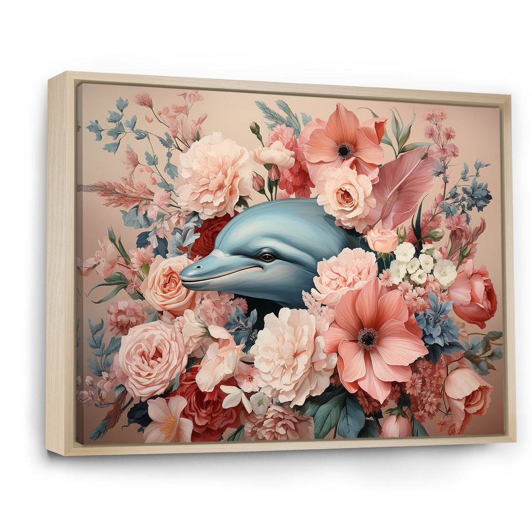 Floral Dance of the Dolphins - Coastal Animal Wall Decor