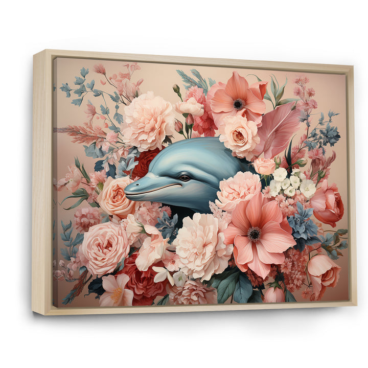 Floral Dance of the Dolphins - Coastal Animal Wall Decor
