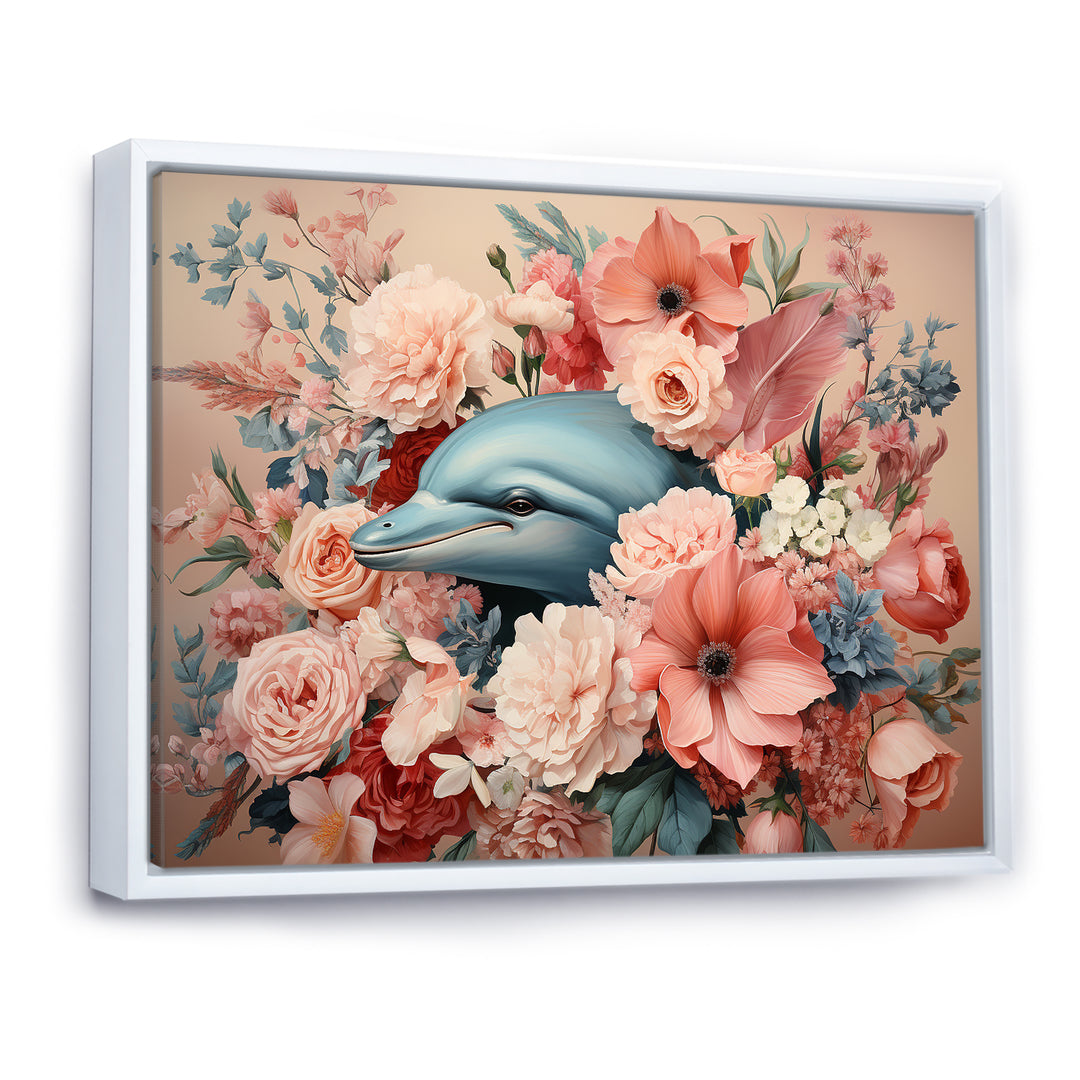 Floral Dance of the Dolphins - Coastal Animal Wall Decor