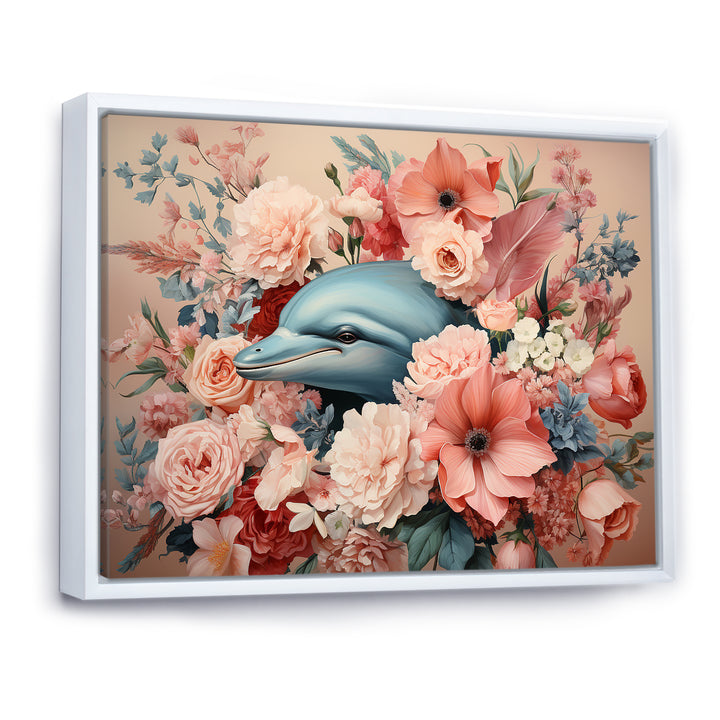 Floral Dance of the Dolphins - Coastal Animal Wall Decor