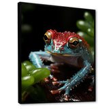 Jumping frog Hideaway - Blue Coastal Animal Wall Art
