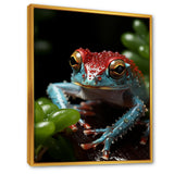 Jumping frog Hideaway - Blue Coastal Animal Wall Art