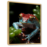 Jumping frog Hideaway - Blue Coastal Animal Wall Art
